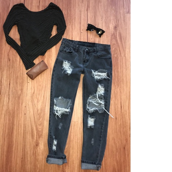 Black ONE TEASPOON trashed freebird jeans - Picture 1 of 7